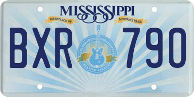 MS license plate BXR790