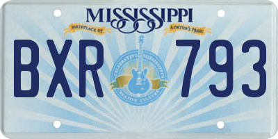 MS license plate BXR793