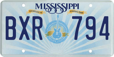 MS license plate BXR794