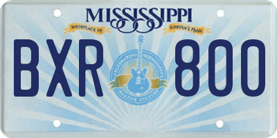MS license plate BXR800