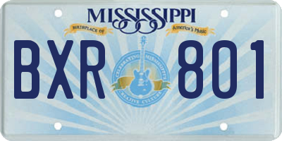 MS license plate BXR801