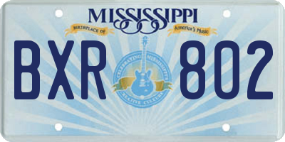 MS license plate BXR802