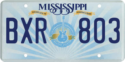 MS license plate BXR803