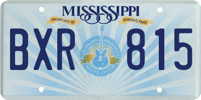 MS license plate BXR815