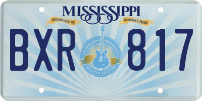 MS license plate BXR817