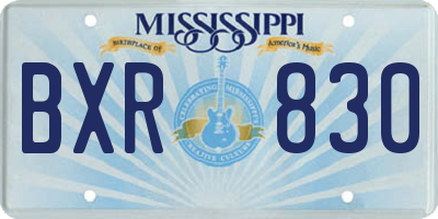 MS license plate BXR830