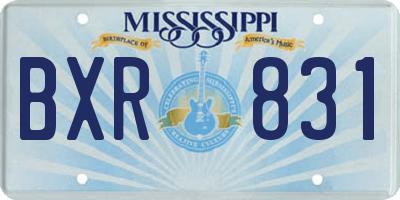 MS license plate BXR831