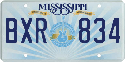 MS license plate BXR834