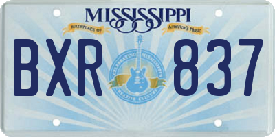MS license plate BXR837