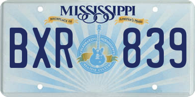 MS license plate BXR839