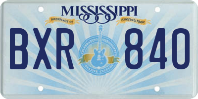 MS license plate BXR840