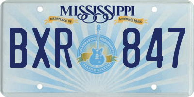 MS license plate BXR847