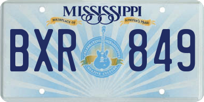 MS license plate BXR849