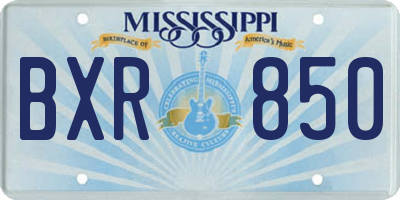 MS license plate BXR850