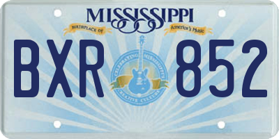 MS license plate BXR852