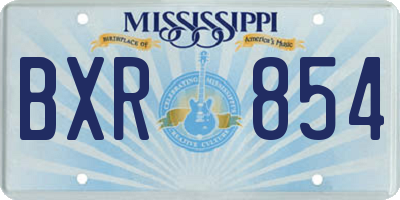 MS license plate BXR854