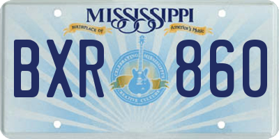 MS license plate BXR860