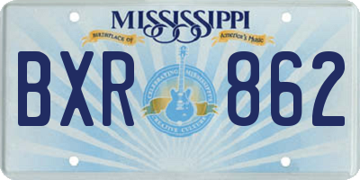 MS license plate BXR862