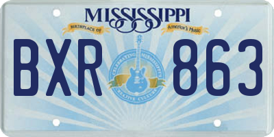 MS license plate BXR863