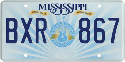 MS license plate BXR867