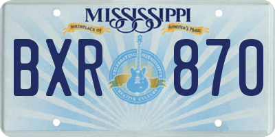 MS license plate BXR870