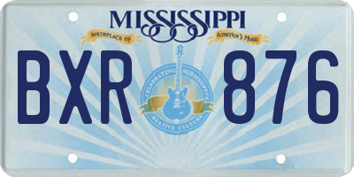 MS license plate BXR876