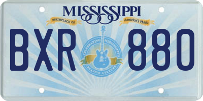 MS license plate BXR880