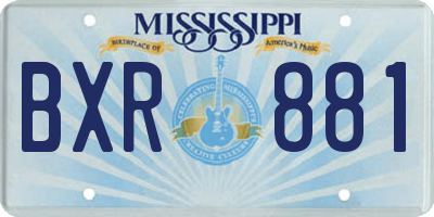 MS license plate BXR881