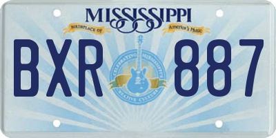 MS license plate BXR887