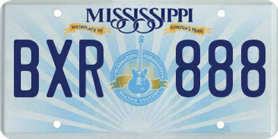 MS license plate BXR888