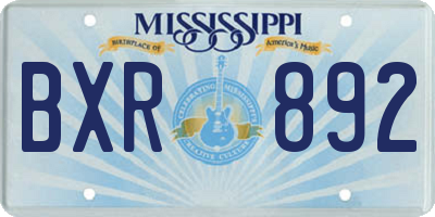 MS license plate BXR892