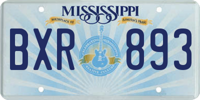 MS license plate BXR893