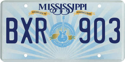 MS license plate BXR903