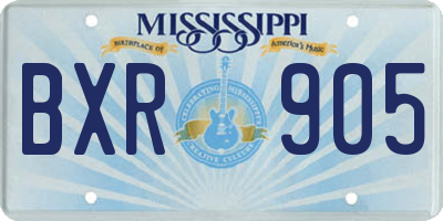 MS license plate BXR905