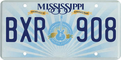 MS license plate BXR908