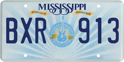 MS license plate BXR913