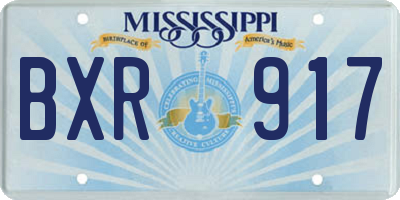 MS license plate BXR917