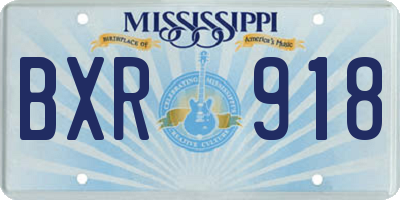 MS license plate BXR918