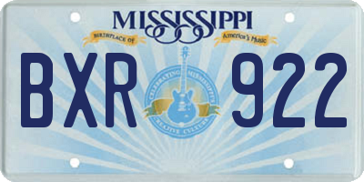 MS license plate BXR922