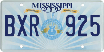 MS license plate BXR925