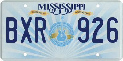MS license plate BXR926