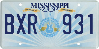 MS license plate BXR931