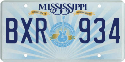 MS license plate BXR934