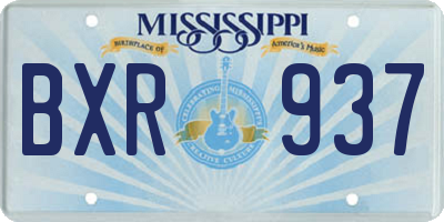 MS license plate BXR937