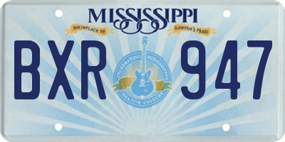 MS license plate BXR947