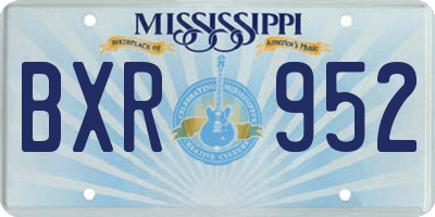 MS license plate BXR952