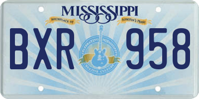 MS license plate BXR958
