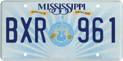 MS license plate BXR961