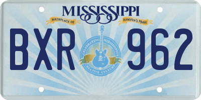 MS license plate BXR962