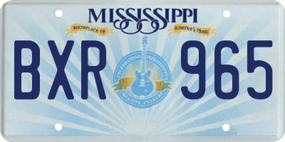 MS license plate BXR965